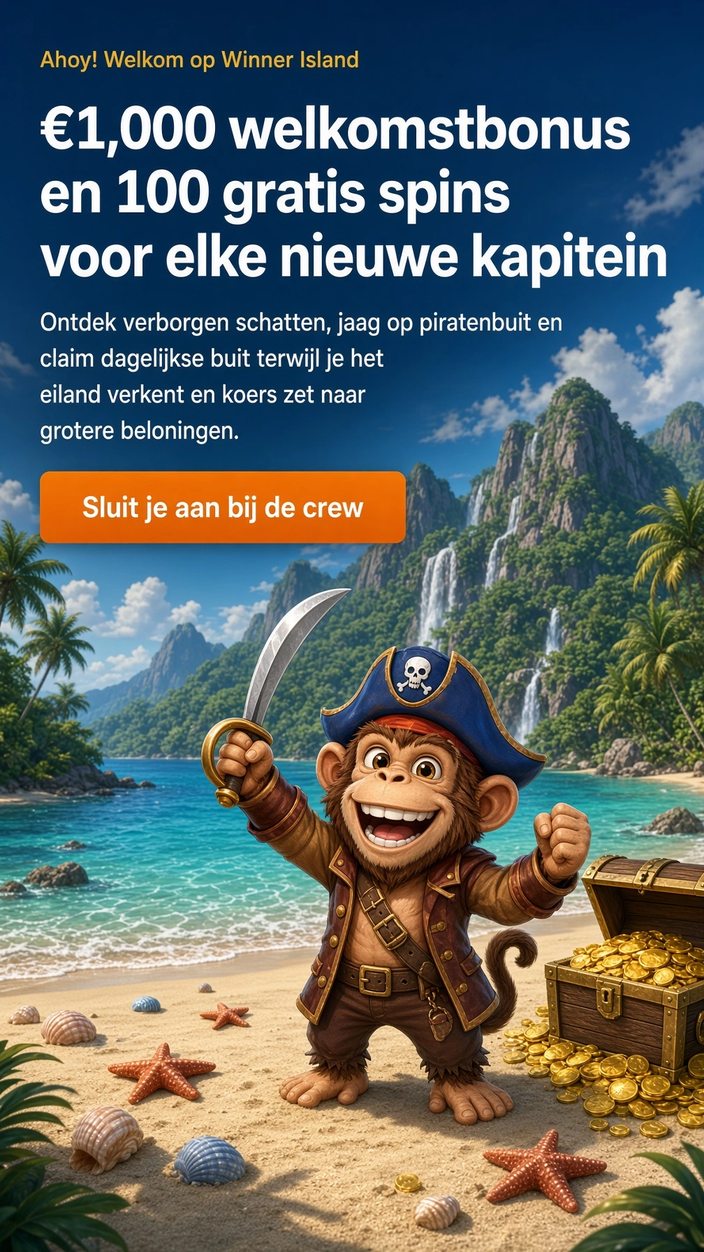 Voorbeeld affiliate-landingspagina van Winnerisland